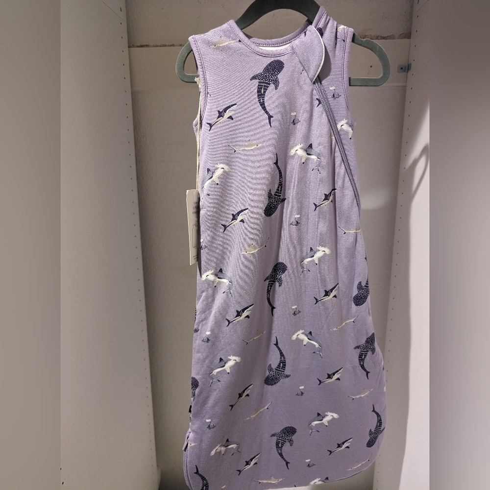 NWT Kyte baby bamboo sleep sack Taro Shark, 1.0 tog, small